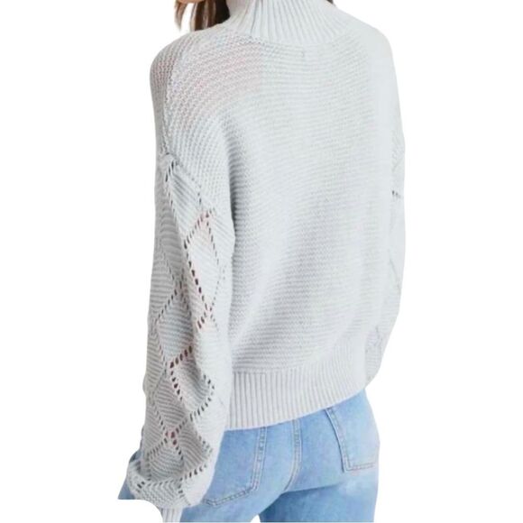 Sz XS 525 America Talia Diamond Stitch Pullover In Iceberg NWT $119 MSRP - Picture 3 of 12